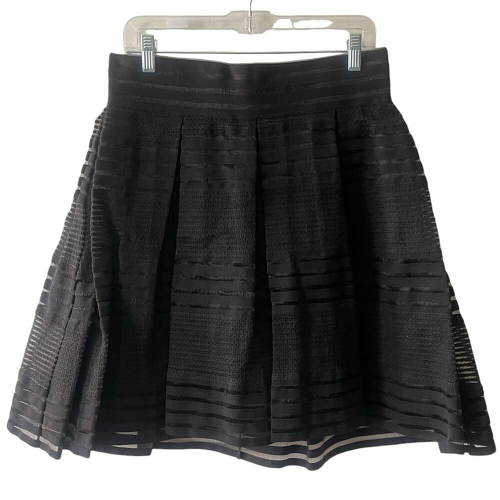 Torrid Pleated Striped Mesh Elastic A Line Skirt Black Size 00 Plus Size